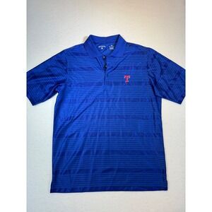 Antigua Texas Rangers Polo Shirt Mens Medium MLB Baseball Blue